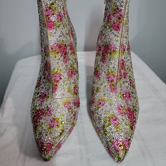 Betsey Johnson Diva Boots, Size 8.5 Pastels Floral Embellished Western - Picture 5 of 11